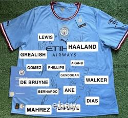 Manchester City Squad Signed Treble Winners 2022/23 Shirt with OFFICIAL CLUB COA