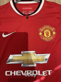 Manchester United 14/15 Home Shirt Long Sleeves New Adults(m) Signed By 8 Mata