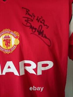 Manchester United 1985 Retro Home Shirt Signed Bryan Robson & Norman Whiteside