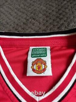 Manchester United 1985 Retro Home Shirt Signed Bryan Robson & Norman Whiteside