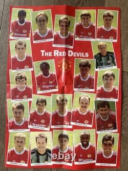 Manchester United 1990/91 Team Poster Signed By All Team