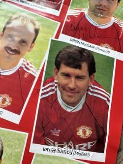 Manchester United 1990/91 Team Poster Signed By All Team