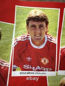 Manchester United 1990/91 Team Poster Signed By All Team
