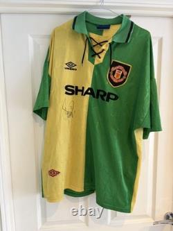 Manchester United 1992/94 Original Third Shirt (XXL) Umbro Signed Denis Irwin #3