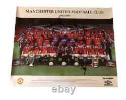Manchester United 1996-97 Signed Squad Poster by 17 inc Beckham, Giggs, Cantona