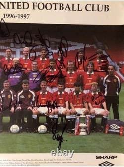 Manchester United 1996-97 Signed Squad Poster by 17 inc Beckham, Giggs, Cantona
