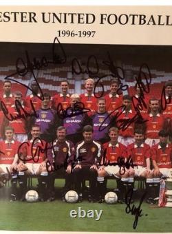 Manchester United 1996-97 Signed Squad Poster by 17 inc Beckham, Giggs, Cantona