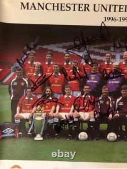 Manchester United 1996-97 Signed Squad Poster by 17 inc Beckham, Giggs, Cantona