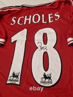 Manchester United 1998/99 Home Shirts Number Signed By Paul Scholes
