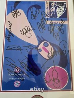 Manchester United 1999 Champions League Final Hand Signed Print With COA/ Framed