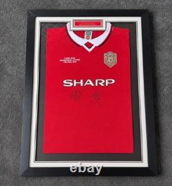 Manchester United 1999 Champions League Final Shirt Signed Solskjær + Sheringham
