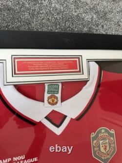 Manchester United 1999 Champions League Final Shirt Signed Solskjær + Sheringham