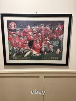Manchester United 1999 Champions League Final original signed official poster