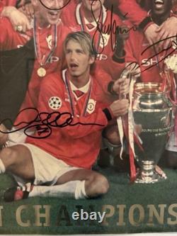 Manchester United 1999 Champions League Final original signed official poster