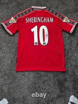 Manchester United 1999 Jersey Signed By Teddy Sheringham BNWT with COA Size M