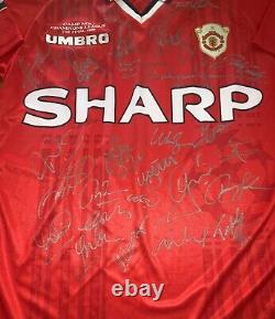 Manchester United 1999 Signed Treble Football Jersey Shirt 100% authentic COA