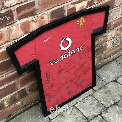 Manchester United 2002/03 Framed Signed Shirt 16 Signatures Including Beckham