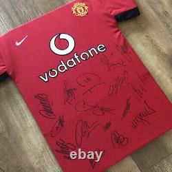 Manchester United 2002/03 Framed Signed Shirt 16 Signatures Including Beckham