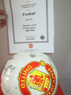 Manchester United 2005-2006 Squad Signed Football with club COA Rooney