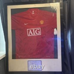 Manchester United 2007 1st team Signed Shirt Certificate of Authenticity, Framed