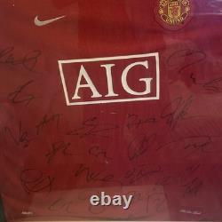 Manchester United 2007 1st team Signed Shirt Certificate of Authenticity, Framed