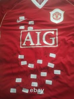 Manchester United 2007/2008 Signed Shirt with COA Size L