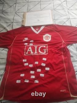 Manchester United 2007/2008 Signed Shirt with COA Size L