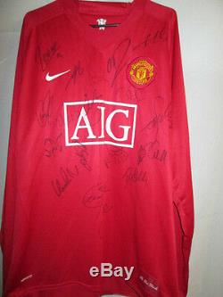 Manchester United 2008-2009 Squad Signed Home Football Shirt with our COA /21799