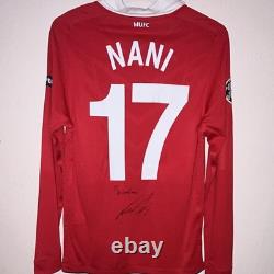 Manchester United 2010-11 Match Issue Signed Champions League Home Shirt Nani 17