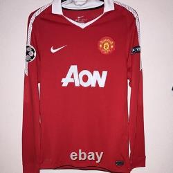Manchester United 2010-11 Match Issue Signed Champions League Home Shirt Nani 17