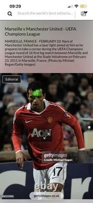Manchester United 2010-11 Match Issue Signed Champions League Home Shirt Nani 17