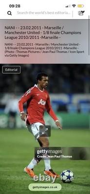 Manchester United 2010-11 Match Issue Signed Champions League Home Shirt Nani 17