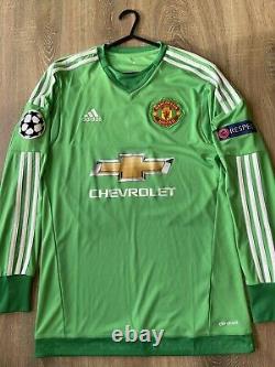 Manchester United 2015/16 C. L. Goalkeeper Shirt Adults(s) Signed By 1 De Gea