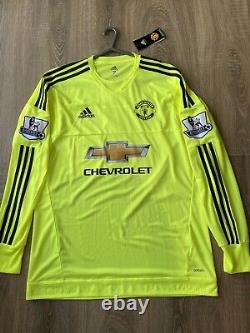 Manchester United 2015/16 Gk Shirt Player Issue New Adults(l) Signed By 1 De Gea