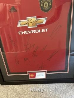 Manchester United 2019-2020 Framed & Signed Authentic Shirt Inc COA