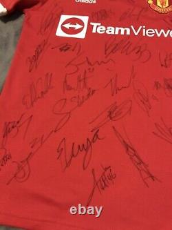 Manchester United 2021-2022 Squad Signed Shirt Obtained Direct From MUFC