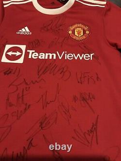 Manchester United 2021-2022 Squad Signed Shirt Obtained Direct From MUFC