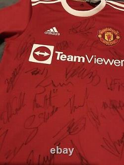 Manchester United 2021-2022 Squad Signed Shirt Obtained Direct From MUFC