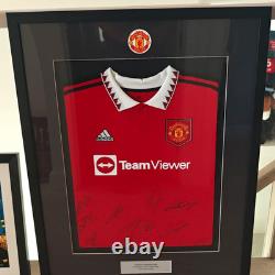 Manchester United 2022/23 First Team Squad Signed Shirt Framed Memorabilia