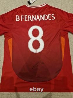 Manchester United 2425 Home Shirt Signed By Bruno Fernandes PHOTO PROOF
