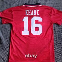 Manchester United 94 96 Number 16 Retro Home Shirt Signed Roy Keane