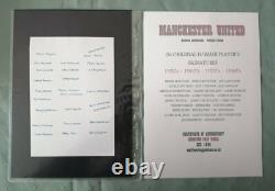 Manchester United A4 Display Containing 26 Multi Players Signatures Coa 50s -80s