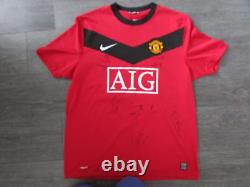 Manchester United AIG Multi Hand Signed by 6 Players No 10 Football Shirt L