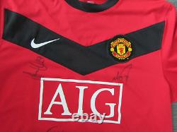 Manchester United AIG Multi Hand Signed by 6 Players No 10 Football Shirt L