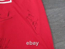 Manchester United AIG Multi Hand Signed by 6 Players No 10 Football Shirt L