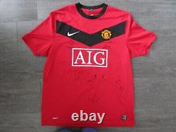 Manchester United AIG Multi Hand Signed by 6 Players No 10 Football Shirt L