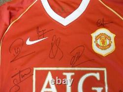 Manchester United Aig Red Signed Home Short Sleeved Football Shirt