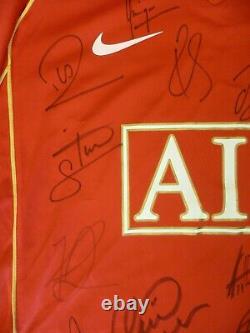 Manchester United Aig Red Signed Home Short Sleeved Football Shirt