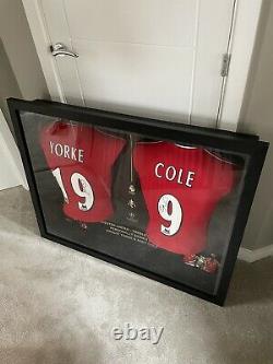 Manchester United Andy Cole & Dwight Yorke Framed 3D Signed Football Shirts
