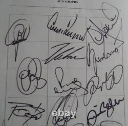 Manchester United Autographed A4 Team Sheet, By Beckham, O G S, Scholes, Neville